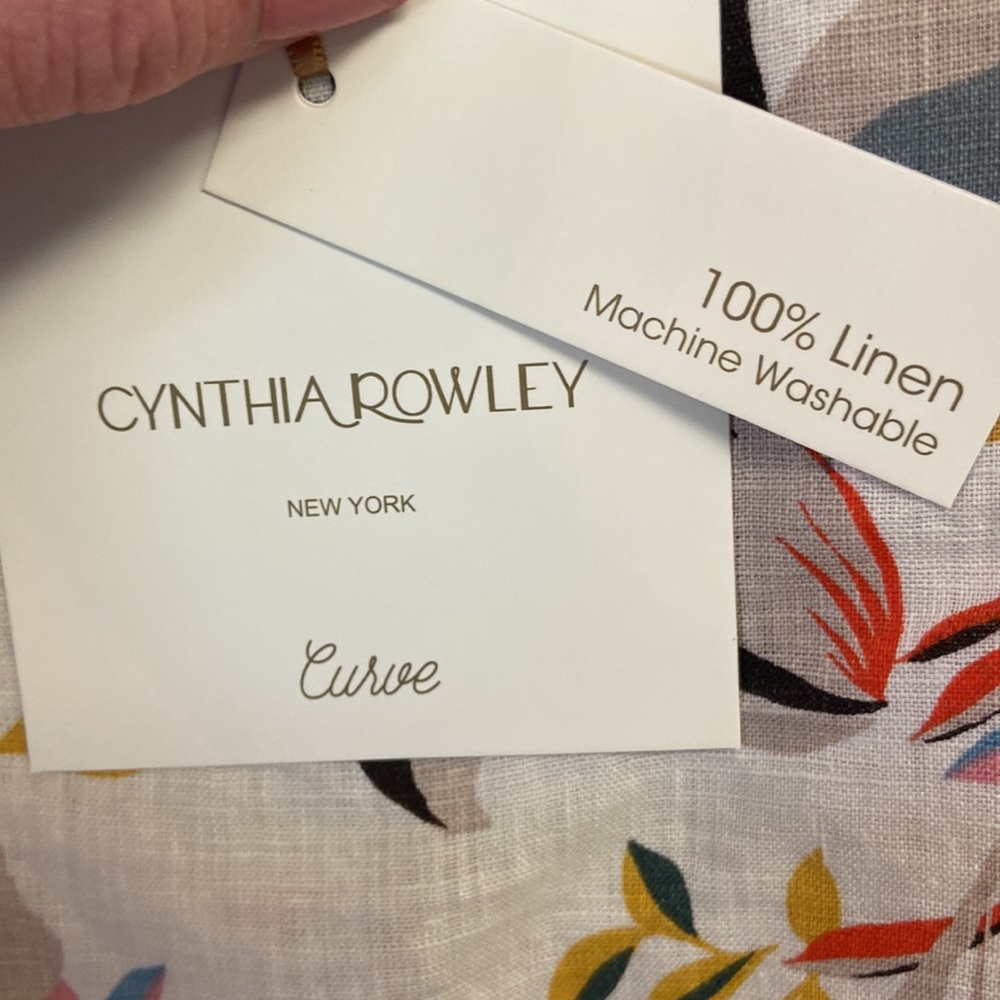 Cynthia Rowley Curve Floral Scoop Neck Linen Popover Top NWT 2XL - Picture 7 of 12